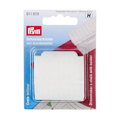 Image of Prym White Square Chalk with Holder, Stone, 9.3 x 5.7 0.7 cm