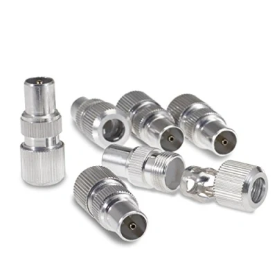 Image of SSL Satellites 5 Pack Screw On Male Coaxial Connector RG6 Coax Cable Extension Aerial Lead Plug TV Adapter Easy to Fit