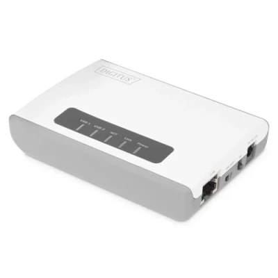 Image of Assmann Wireless 300N Multifunction Network Server 2 port, USB2.0, USB Hub, Print
