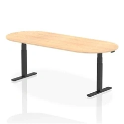 Image of Impulse 2400mm Boardroom Table Maple Top Black Height Adjustable Leg