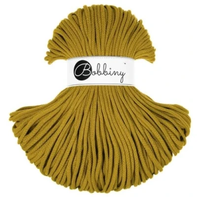Image of Bobbiny Premium 5mm Braided Macrame Cord (Spicy Yellow) 100m