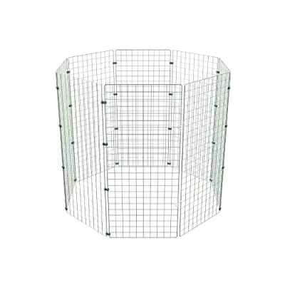Image of P Dot Wolf Dog Play Pen Heavy Duty, Metal Fence Panels, Fence, Cat, Rabbit, Small Animal Pet Exercise Playpen, Pen, Foldable Puppy for Indoor/Outdoor, Run Cage, 8 1.2m High