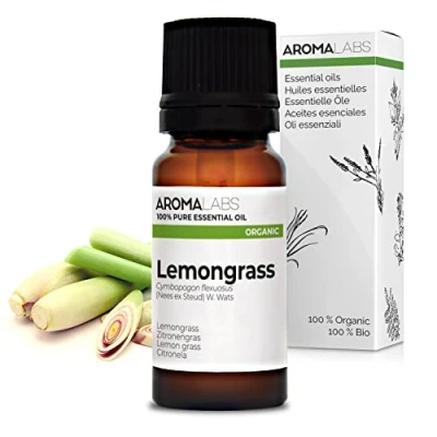 Image of BIO Lemongrass Essential Oil 10mL 100% Pure, Natural, Chemotyped and AB Certified AROMA LABS (French Brand)