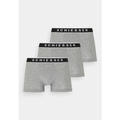 Image of Schiesser 3PACK Boxershorts Organic Cotton 95/5 Pants, Men&#039;s, Size: Large, Blue/black/grey