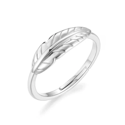 Image of Philip Jones Silver Plated Feather Ring