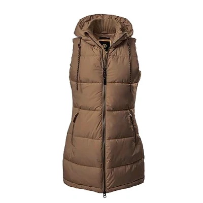 Image of G.I.G.A. DX Women&#039;s Quilted Vest/Functional Vest in Down Look with Hood, brown, 36