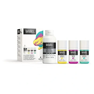 Image of Liquitex 3699380 Soft Body Acrylic Paint Technology Set, 3 Paints and 1 Casting Medium in Matt