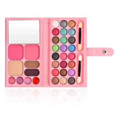 Image of Make Up Palette Eyeshadow Makeup Set Include Eyeshadows, Lipstick, Blush, Eyebrow Powder, Shading Small Brushes, Mirror