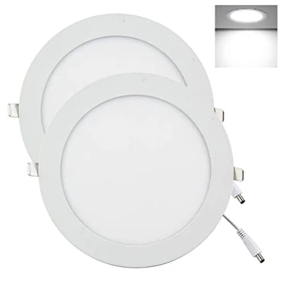 Image of YULIN SUN LED Downlights Ceiling, 15W Ultra Slim Recessed Ceiling Lights, Cold White 6500K, Cutout Φ170 180mm, Round Metal Spot Lights for Kitchen Bedroom Living Room, 2 Pack