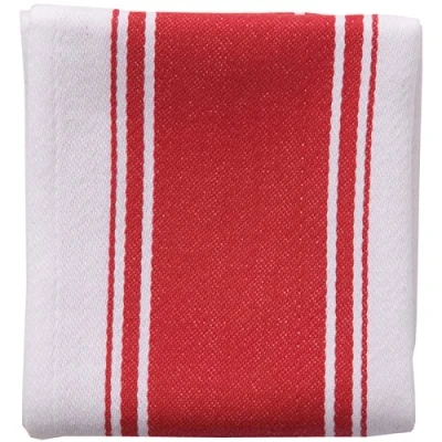 Image of Dexam Love Colour Striped Tea Towel Scarlet, Red, 71 x 46