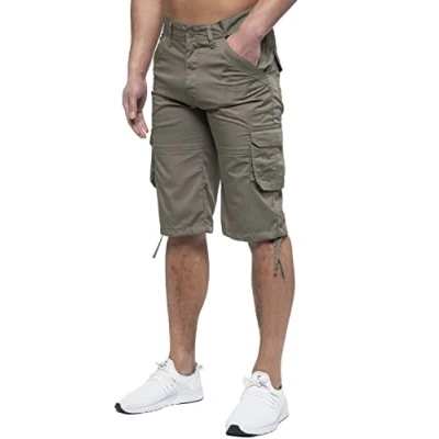 Image of 989Zé ENZO Mens Cargo Combat Shorts Summer Chino Casual Work Knee Length Pants EZS426 Khaki 40