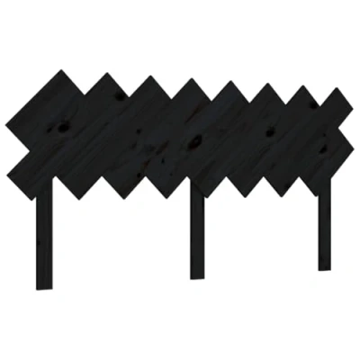 Image of vidaXL Bed Headboard in Black Solid Pine Wood Rustic Design Back Support Easy Assembly Bedroom Furniture