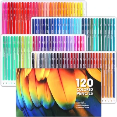 Image of 120 Colouring Pencils, Premium Coloring Pencils Set, Soft Core, Professional Coloured for Drawing Sketching Shading, Vibrant Adult Kid Beginners