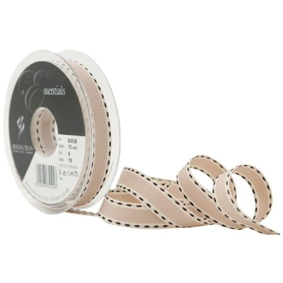 Image of Berisfords 15 mm Vintage Stitch Ribbon, Oatmeal