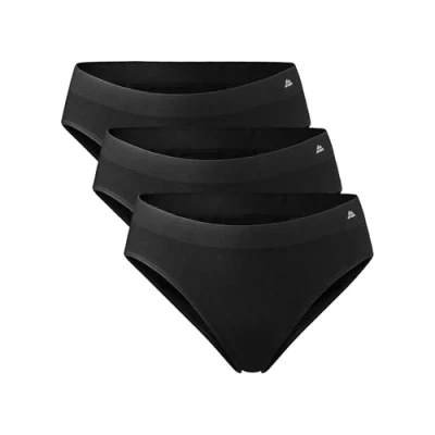 Image of DANISH ENDURANCE 3 Pack Women&#039;s Seamless Bamboo Bikini Panties, Soft, Comfortable Stretch Briefs, Black, X Small/Small