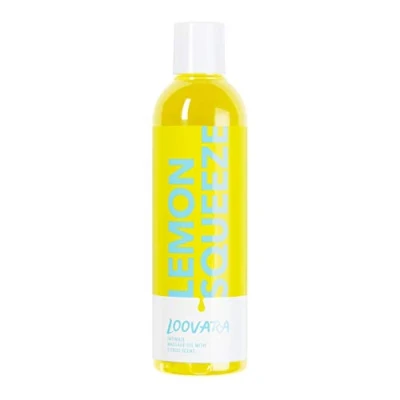 Image of Loovara Lemon Squeeze Massage Oil, (250 ml), Oil with stimulating Citrus Scent