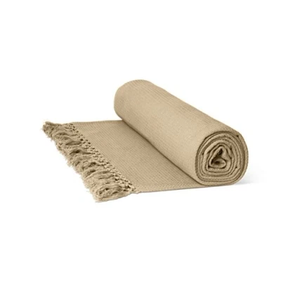 Image of Rapport Home Honeycomb 100% Cotton Throw, Double (228 x 254 cm) Beige