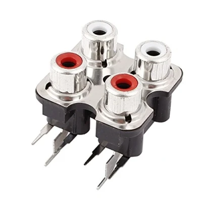 Image of PCB Stereo Audio Video Socket 4 Position RCA Female Connector