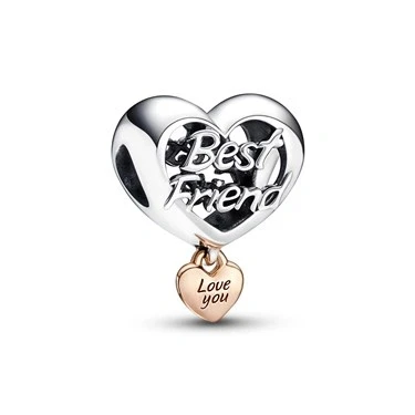 Image of Pandora Love You Best Friend Heart Charm 782243C00