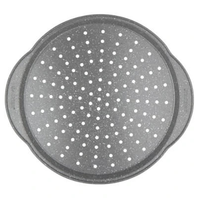 Image of Salter BW12809EU7 Marblestone 37 cm Pizza Tray Non Stick Oven Sheet with Handles, Perforated Base for Even Cooking, Safe up to 220c, Carbon Steel Ovenware, Easy Clean, PFOA Free Chip
