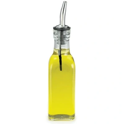 Image of TableCraft Oil &amp; Vinegar Bottle with Stainless Steel Pourer 6.3oz / 177ml Drizzler, Drizzler