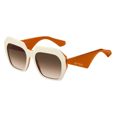 Image of ETRO Sunglasses, Women&#039;s, Size: 56, White orange