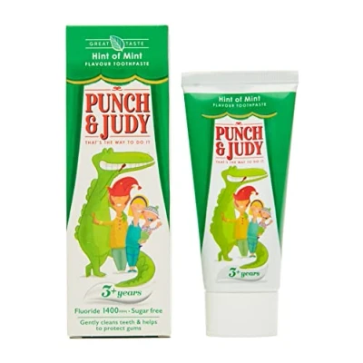 Image of Punch &amp; Judy Hint of Mint Kids Toothpaste for Children Toddlers 3 Years Plus, Fluoride Toothpaste, Sugar Free, Flavour x1