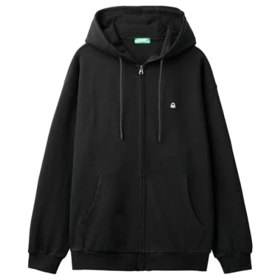 Image of United Colors of Benetton Men&#039;s Jacket C/CAPP M/L 342ZU500P Hoodie, Black, M