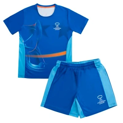 Image of UEFA Women&#039;s Champions League Kids Kit, Training Top and Shorts Size 10 11 Years, Officially Licensed Merchandise, UWCL, Football Great Gift Idea Navy