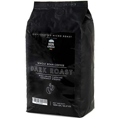 Image of Don Espresso Dark Roast Extra Strong Coffee High Grade Caffeine 1KG Whole Beans Premium Robusta