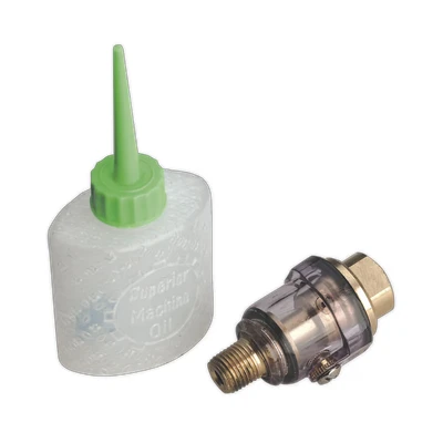 Image of Sealey Mini In Line Air Tool Oiler 1/4&quot;BSP with Filler