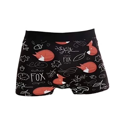 Image of ZZKKO Red Fox Mens Boxer Briefs Underwear Breathable Stretch Trunk with Pouch L