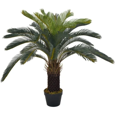 Image of vidaXL Artificial Plant Cycas Palm with Pot Green 90 cm