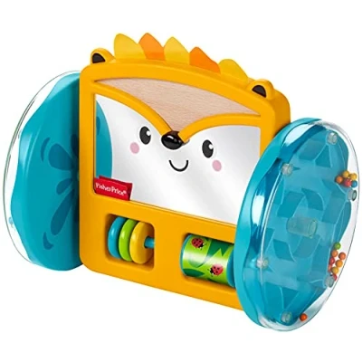 Image of Fisher Price Play &amp; Crawl Hedgehog Mirror, tummy time and crawling toy for babies ages 3 months up