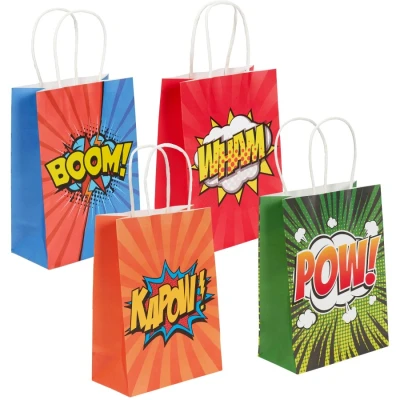 Image of THE TWIDDLERS 16 Superhero Themed Goody Bags for Kids Party Bag Fillers and Favours, Ideal Boys &amp; Girls Birthday Parties 21 x 15 cm