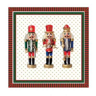 Image of Ambiente Christmas Napkin 33 Centimetre Pack of 20 Three Nutcrackers
