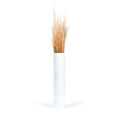 Image of Leewadee Large White Home Decor Floor Vase Wooden 70 cm Tall Farmhouse Flower Holder For Fake Plant And Pampas Grass
