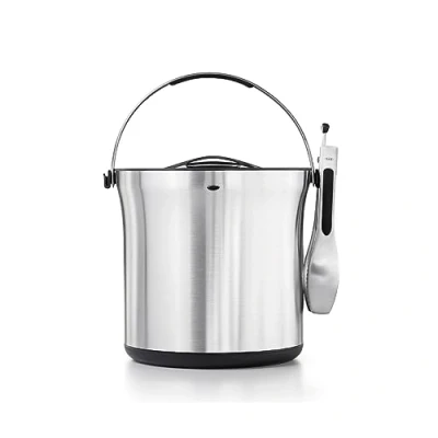 Image of OXO Steel Ice Bucket &amp; Tong Set