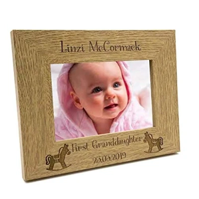 Image of ukgiftstoreonline Personalised First Granddaughter Photo Frame Gift (4 x 6 Inch)