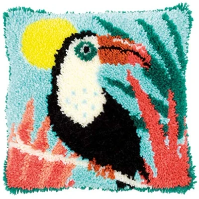 Image of Vervaco Latch Hook Kit: Cushion: Toucan, NA, 40 x 40cm