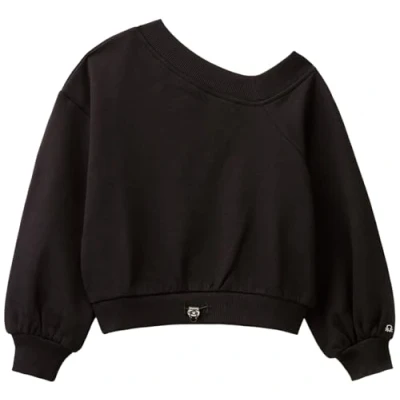 Image of United Colors of Benetton Girls and Girl&#039;s Maglia M/L 33nvc400b Hooded Sweatshirt, Black, 120