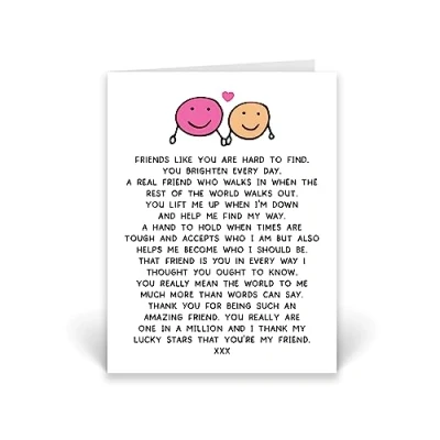 Image of Rib ticklerz Friendship Card Best Friend Appreciation Bestie Special Birthday Cards Thank You One In A Million CD481