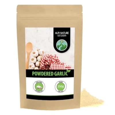 Image of Garlic powder (250g, 8.8oz), ground garlic, 100% natural from gently dried without additives, vegan