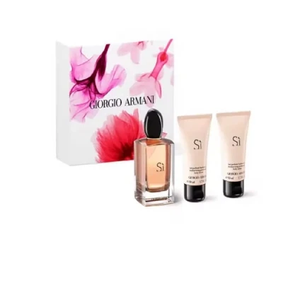 Image of Giorgio Armani Si by for Women 3 Pc Gift Set 3.4oz EDP Spray, 1.7oz Body Lotion, Shower Gel
