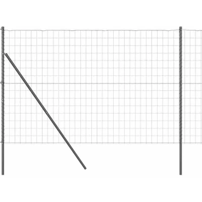 Image of vidaXL Euro Fence with 7 Posts 1.6x10 m Galvanised Steel Grey