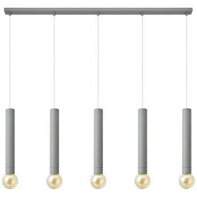 Image of Tuba Straight Bar Pendant Ceiling Light Grey 120cm