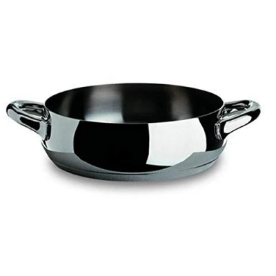 Image of Alessi Mami Low Casserole, Stainless Steel, 28 cm (SG102/28), Polished Silver