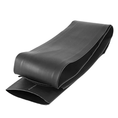Image of Sourcingmap s14100400am3045 1 Meter 50mm Dia 82mm Flat Width Rate 2:1 Heat Shrinkable Shrinking Tube Black (Pack of 1)