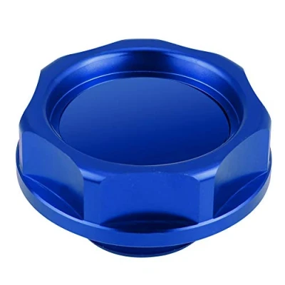 Image of EBTOOLS Oil Cover, Aluminium Alloy Filler Cover Engine Fuel Tank Replacement for Car(blue)