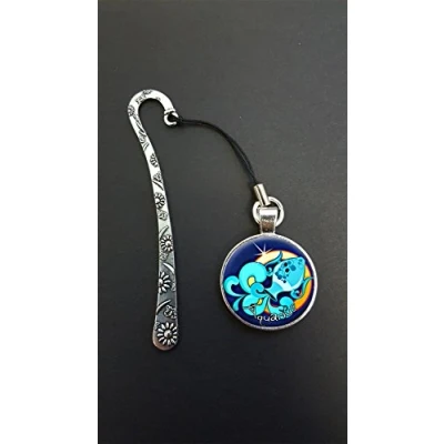 Image of Aquarius Pendant On a Silver Coloured Design Bookmark Ideal Birthday Gift N45